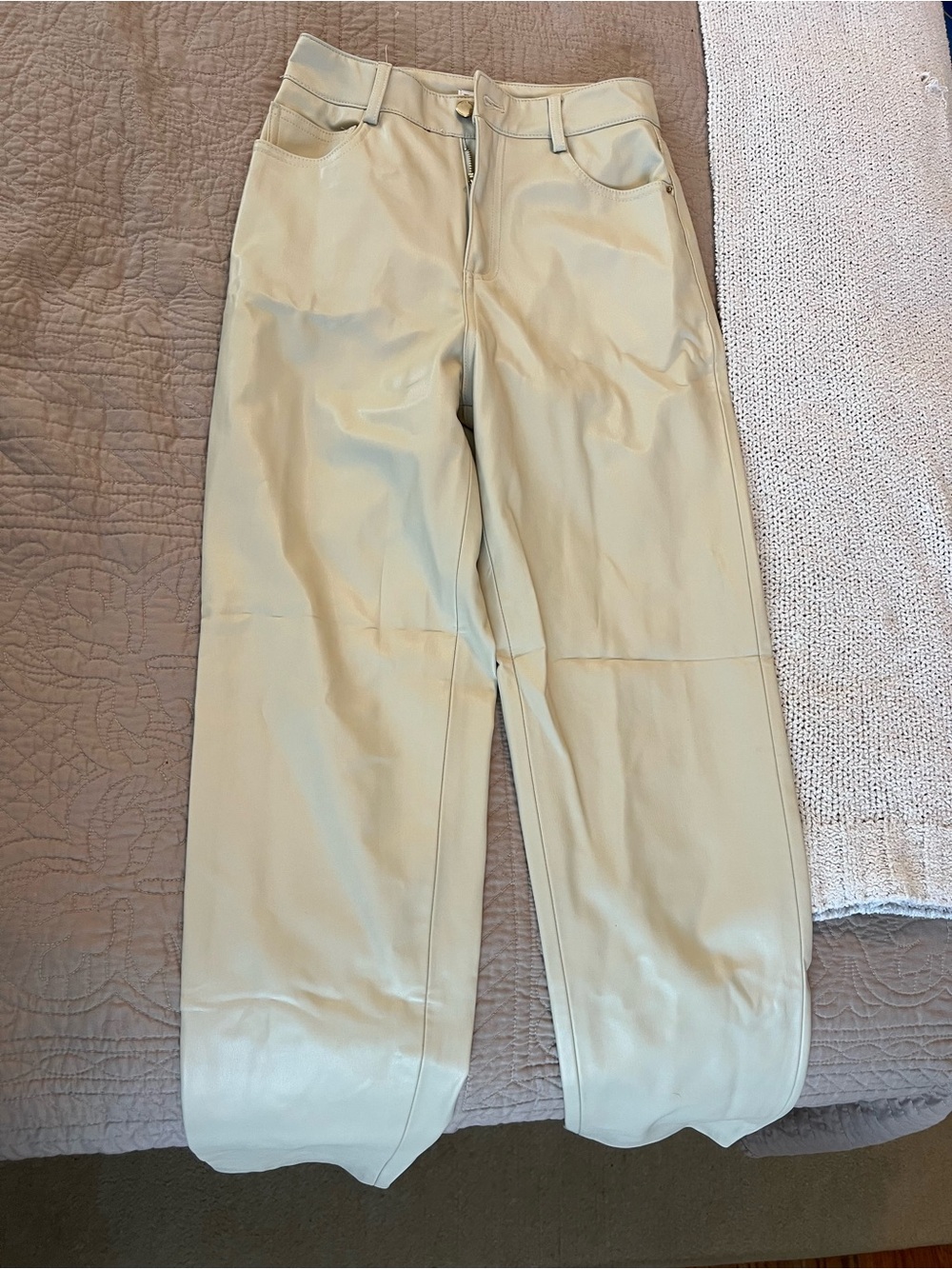 Zara Light Tan Wide-Leg Chinos